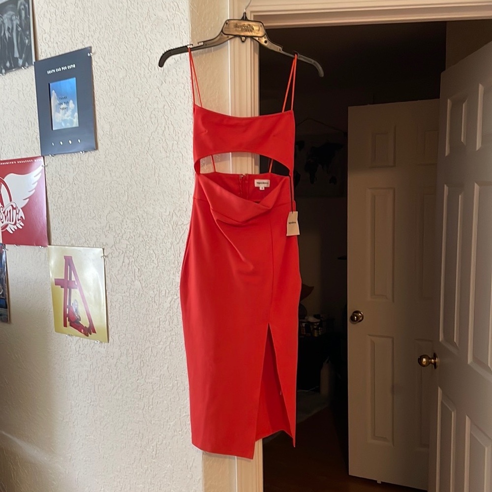 Orange cut out dress
